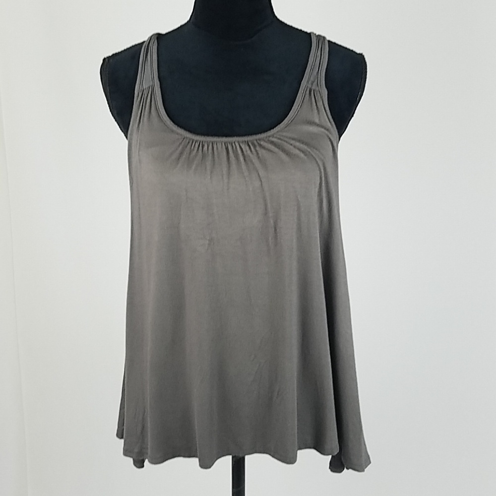 7‎ For All Mankind women S grey racerback tank top